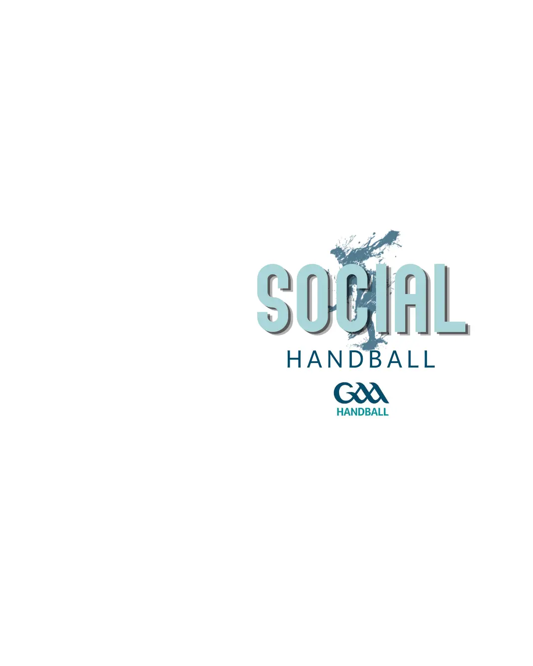 Social Handball logo with map of Ireland and GAA Handball branding in teal and navy blue